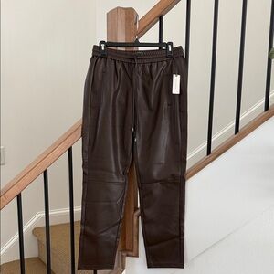 Anthropologie Brown Leather Pants